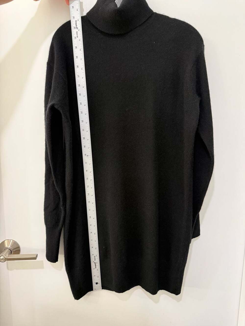 Aqua Cashmere Turtleneck Sweater Dress Black Size S VI0619 NWT - Picture 9 of 10